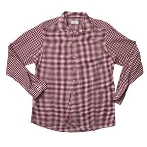 Eton Shirt Mens 18 Burgundy White Contemporary Fit Gingham Check Cotton Dress